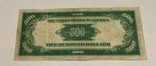 1934 $500 Five Hundred Dollar Bill Federal Reserve Note G00060268A Bk of Chicago 2