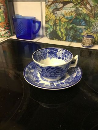 Enoch Woods English Scenery Blue Cup/saucer