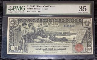 1896 $1 Educational Silver Certificate Pmg 35 Choice Very Fine Fr.  224 One Dollar