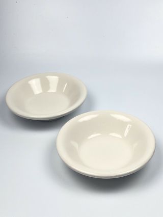Buffalo China Set Of Two Off - White Fruit Dessert Bowls Restaurant Ware Diner Exc