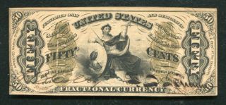 Fr.  1355 50 Fifty Cents Third Issue “justice” Fractional Currency Uncirculated (b)