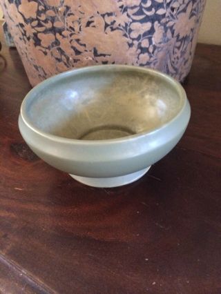 Floraline Usa Pottery Matte Green Bowl Shaped Planter 4”x6”