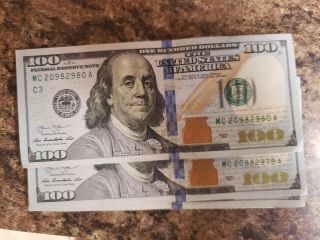 (5) Uncirculated $100 One Hundred Dollar Bill In Sequential Order Us Real Money