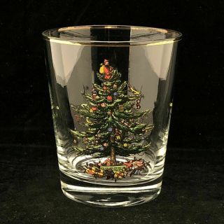 Spode Christmas Tree Crystal Glass Double Old Fashioned 12 Oz
