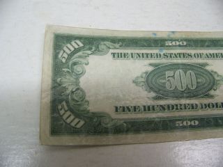 1934 A LAMINATED $500.  00 Federal Reserve Note - VF - XF with Details F00072715 A 6