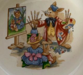 Vtg Royal Doulton Bunnykins Cereal Bowl Portrait Painter Child’s Feeding Easter 2