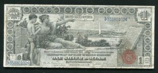 Fr.  225 1896 $1 One Dollar “educational” Silver Certificate Very Fine