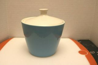 Vintage Sugar Bowl With Lid Pretty Blue Color Chipped On Lid Top