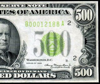 HGR SATURDAY 1934 $500 York ( (Gorgeous LIME Seal))  VERY 3