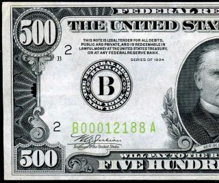 HGR SATURDAY 1934 $500 York ( (Gorgeous LIME Seal))  VERY 4
