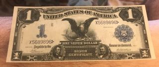 1899 Date Below,  Black Eagle $1 Silver Certificate,  Au
