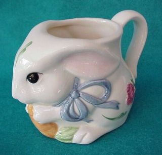 Vintage Lenox Poppies On Blue Barnyard Bunnies Mug Cup Ceramic