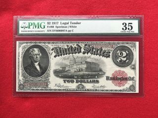 Fr - 60 1917 Series $2 Us Legal Tender Note Pmg 35 Choice Very Fine