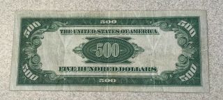 $500.  00 1934 A Green Seal Federal Reserve Note 2