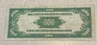 $500.  00 1934 A Green Seal Federal Reserve Note 4