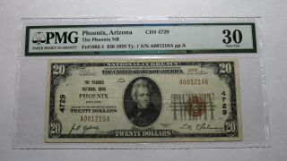 $20 1929 Phoenix Arizona Az National Currency Bank Note Bill Ch.  4729 Vf30 Pmg