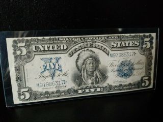 1899 $5 Silver Certificate Vf,  / Xf Chief Note