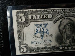 1899 $5 Silver Certificate VF,  / XF Chief Note 2