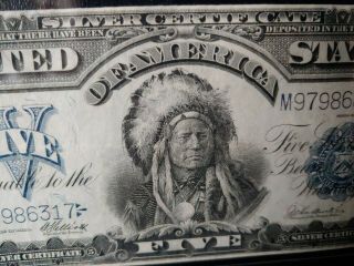 1899 $5 Silver Certificate VF,  / XF Chief Note 4