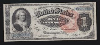 Us 1886 $1 Martha Silver Certificate Fr 217 Vf - Xf (558)