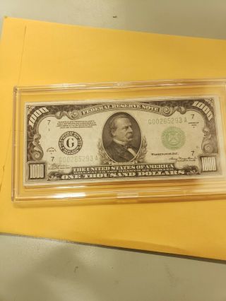 1934 A Chicago $1000 One Thousand Dollar