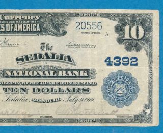 $10.  1902 P.  B.  The Sedalia National Bank Of Missouri Charter 4392