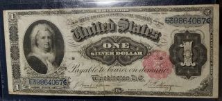 1891 $1 LARGE DOLLAR BILL MARTHA WASHINGTON PMG 15 net SILVER CERTIFICATE Fr 223 4