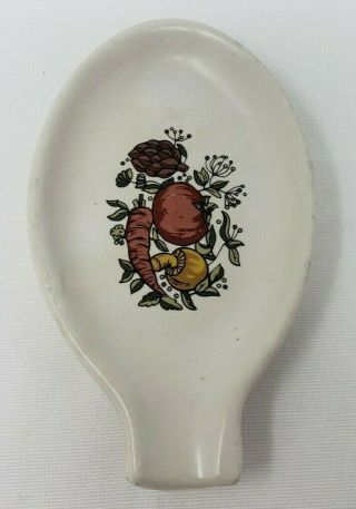 Mccoy Pottery 232 Spoon Rest Fall Harvest Bounty Usa Cookware 5 " Vintage