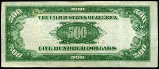 1934 A $500 DOLLAR CHICAGO FEDERAL RESERVE NOTE LIGHT CIRCULATION 2