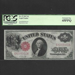 Fr 37 1917 $1 Legal Tender Pcgs 45 Premium Paper Quality Extremely Fine