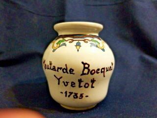 Vtg Faience Pottery Digoin Sarreguemines Mustard Pot Condiment Jar France No Lid
