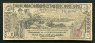 Fr.  225 1896 $1 One Dollar “educational” Silver Certificate Currency Note