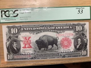 Fr.  122 1901 $10 Legal Tender Pcgs About 53 Bison