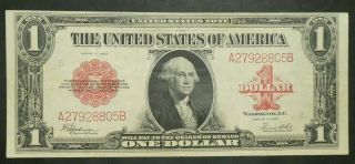 1923 $1 One Dollar Us Note Red Seal Large Note Bill Currency Paper Money