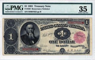 $1 1891 Treasury Note Fr 350 Pmg 35