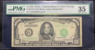 $1000 PMG VF35 1934A Chicago Federal Reserve Note One Thousand Dollars Fr.  2212 - G 2