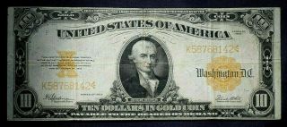 1922 Ten Dollar $10 Gold Certificate - Note