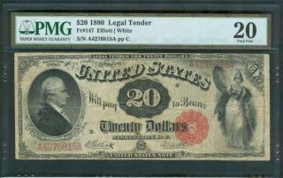 $20 Legal Tender,  Series 1880,  Pmg Very Fine 20