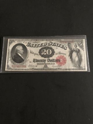 1880 - $20 Legal Tender Note - In Ef.  Fr 147 - Brilliant Bright Red Seal.
