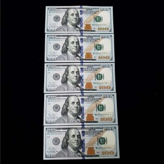 (5) 2013 Us $100 Dollar Consecutive Sequential Serial Number Star Notes H228