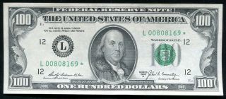 1969 - A $100 Star Frn Federal Reserve Note San Francisco,  Ca Gem Uncirculated