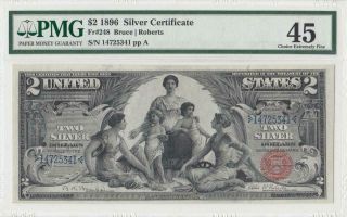 1896 United States $2 Silver Certificate Education Note ( (pmg 45))