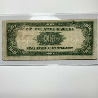 $500 Bill.  Five Hundred Dollar Federal Reserve Note Series 1934 A E Richmond Va 6