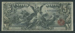 Fr270 $5 1896 Silver Certificate " Education " Note Vf Wlm9550