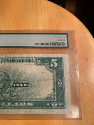 1923 Lincoln PORTHOLE $5 Silver Certificate PMG 25 Very Fine 2