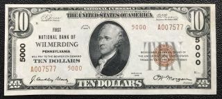 $20 Series 1929 National Currency/ National Bank Of Wilmerding,  Pa