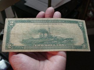 1918 FRN $2 $2.  00 TWO DOLLAR FEDERAL RESERVE NOTE VG CLEVELAND BATTLESHIP FR 758 4