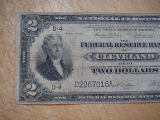 1918 FRN $2 $2.  00 TWO DOLLAR FEDERAL RESERVE NOTE VG CLEVELAND BATTLESHIP FR 758 5