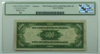 1934 - A $500 Five Hundred Dollar Bill Mule FRN Fr.  2202m - C Legacy Fine 15 (DW) 2
