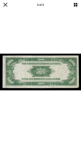 Scarce Gold Clause 1928 $500 St.  Louis Five Hundred Dollar Bill Fr.  2200 00009219 3